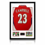 Sol Campbell Signed Framed Arsenal Football Shirt including 2 Photos