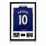 Mikel Arteta Signed Framed Everton Football Shirt including 2 Photos