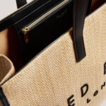 Ted Baker Pallmer Large Raffia Tote Bag in Black - Image 8