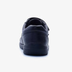 TeⓇm Orbit Boy's Black Leather Fitted Soft Touch Tape School Shoes - Image 2