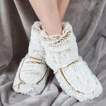 Warmies Fully Heatable Wellness Slipper Boot in Cream - Image 3