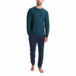 Ted Baker Mens Long Sleeve Lounge Set in Olive & Black - Image 3