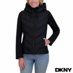 DKNY Women's Mixed Media Jacket in Taupe - Image 16