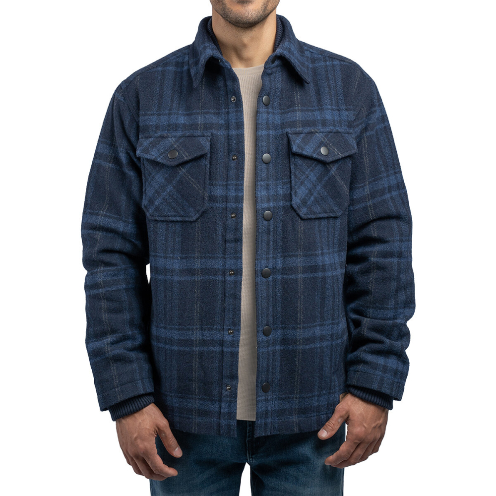 Jachs Men's Wool Blend Shacket in Navy