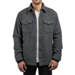 Jachs Men's Wool Blend Shacket in Navy - Image 11