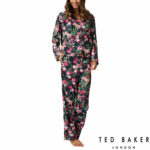 Ted Baker Ladies Satin PJ Set in Black Floral