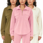 Scotch & Soda Ladies 1/2 Zip Shirt in Cream