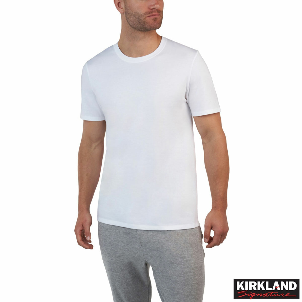 Kirkland Signature Men's Cotton Crewneck T-Shirt, 6 Pack in White