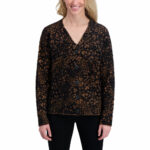 DKNY Ladies Leopard Print Cardigan in Stone - Image 12