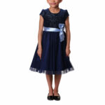Jona Michelle Kids Dress in Navy