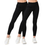 Lemon Ladies Ribbed Legging 2 Pack in Grey - Image 2