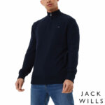 Jack Wills Men's Funnel Neck 1/2 Zip Sweater in Oatmeal - Image 2