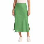 Matty M Women's Linen Skirt in Green