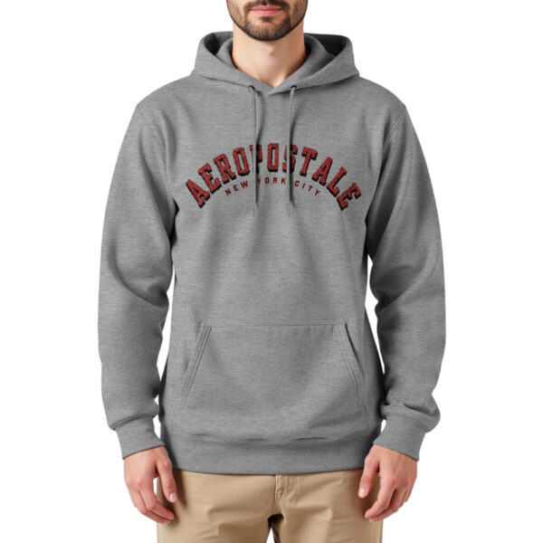 Aeropostale Men's Fleece Hoody in Heather Grey