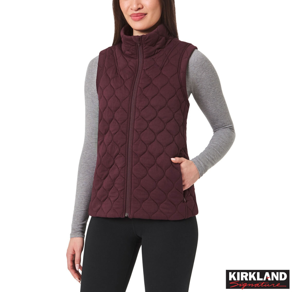 Kirkland Signature Women's Quilted Vest in Maroon