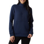 32 Degrees Women's Sueded Tech 1/2 Zip Sweatshirt in Blue - Image 2
