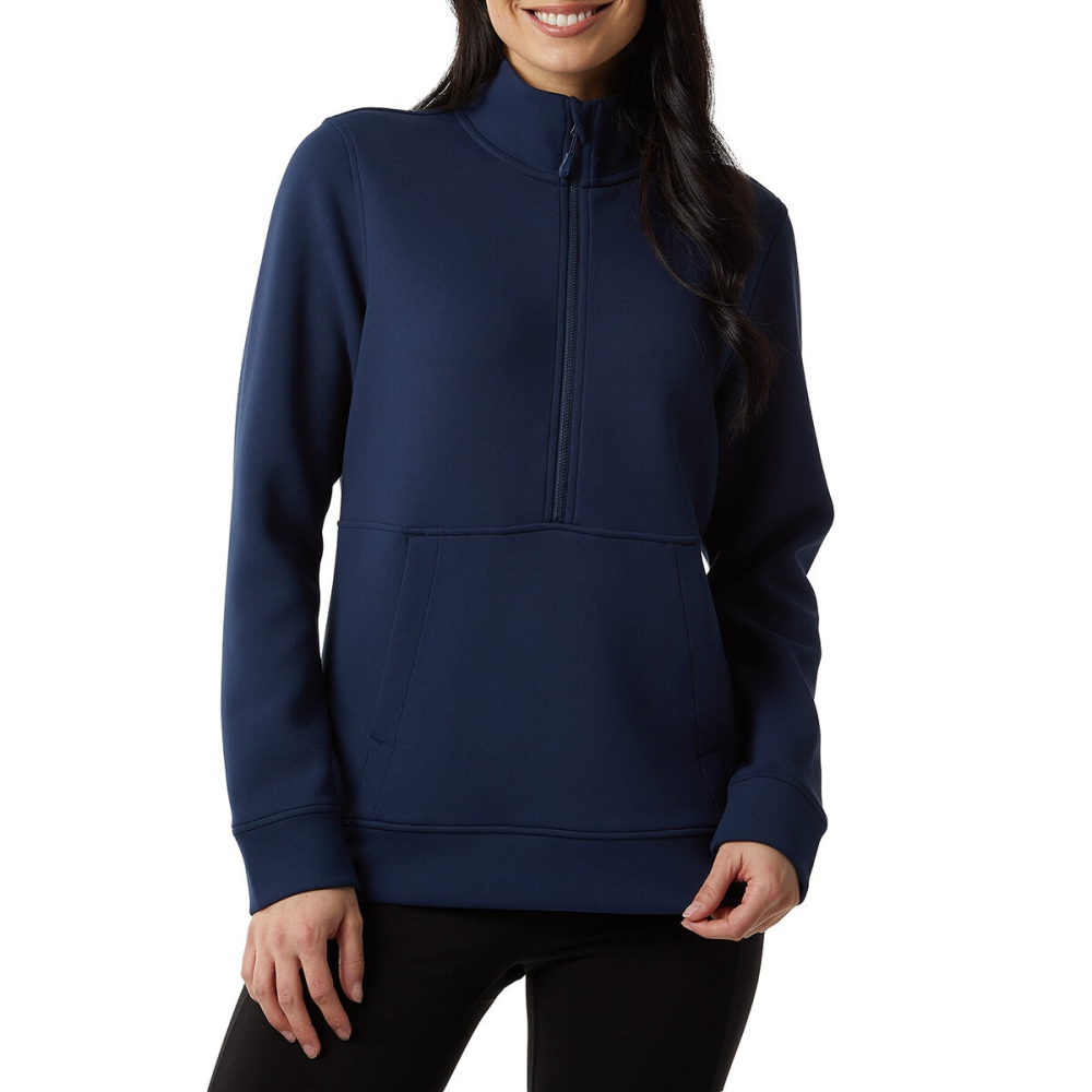 32 Degrees Women's Sueded Tech 1/2 Zip Sweatshirt in Blue