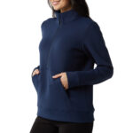 32 Degrees Women's Sueded Tech 1/2 Zip Sweatshirt in Blue - Image 7