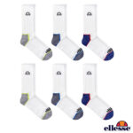 Ellesse Men's Performance Crew Socks 6 Pack in White - Image 6