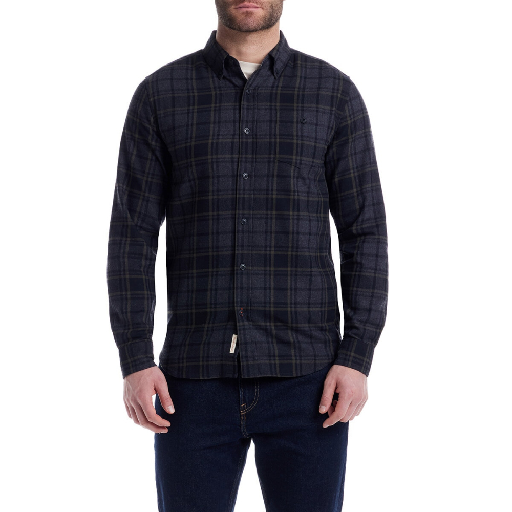 Weatherproof Men's Long Sleeve Flannel Shirt in Black