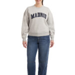 Elle Sport Women's Fleece Cities Crewneck Sweater in Grey