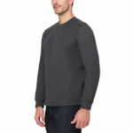 BC Clothing Men's Waffle Crew Sweater in Green - Image 3