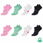 United Colors of Benetton Ladies Trainer Sock 8 Pack in Pink - Image 2