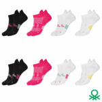 United Colors of Benetton Ladies Trainer Sock 8 Pack in Pink - Image 9