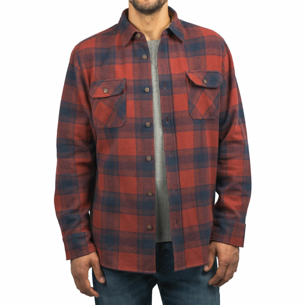 Jachs Mens Flannel Shirt & Thermal 2 Pack in Red