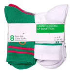 United Colors of Benetton Ladies Sport Crew Sock, 8 Pack - Image 4