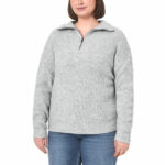 Modern Ambition Ladies 1/4 Zip Sweater in Grey
