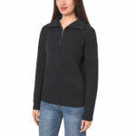 Modern Ambition Ladies 1/4 Zip Sweater in Grey - Image 15