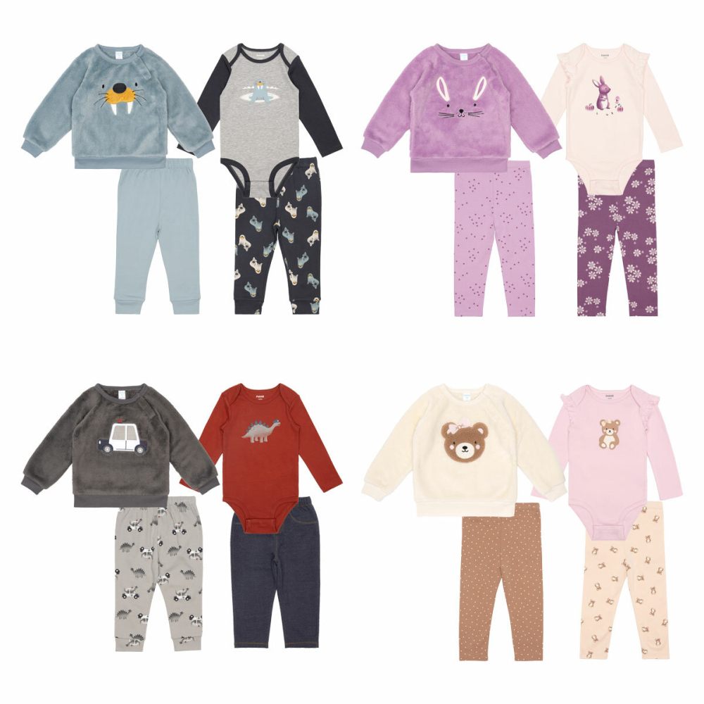 Pekkle Plush Infant 4 Piece Set (3-24 Months)