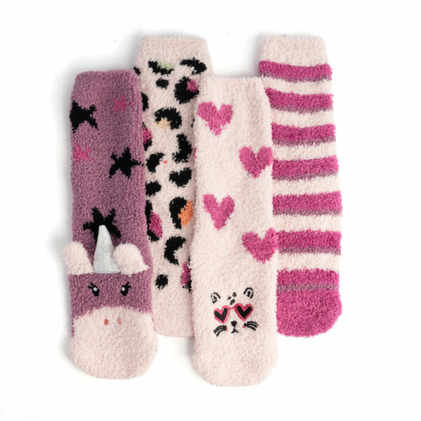 Totes Toastie Kids Socks, 4 Pack in Unicorn