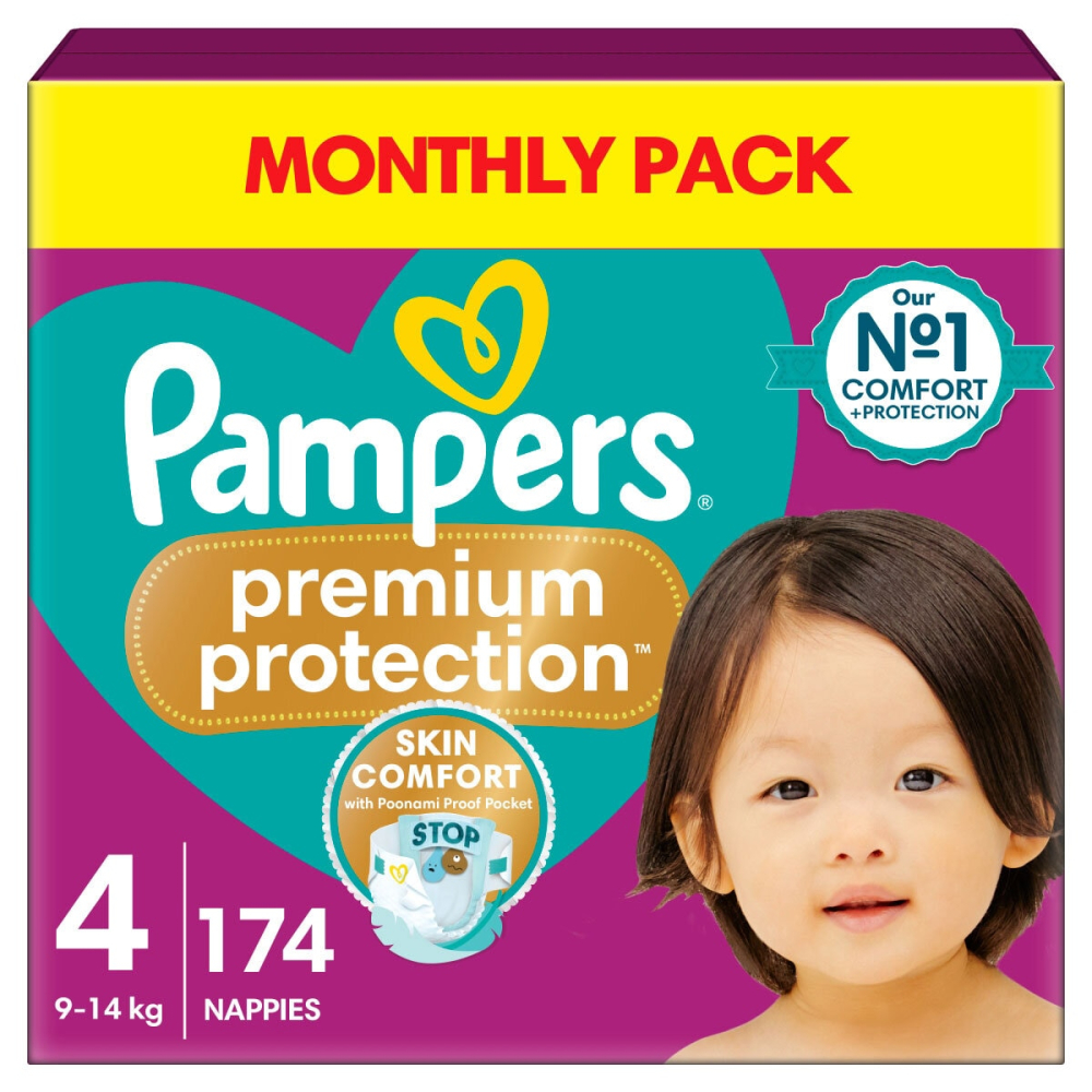Pampers Premium Protection, Size 4, 174 Pack