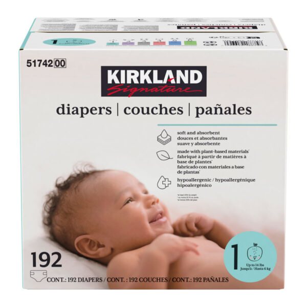 Kirkland Signature Nappies, Size 1, 192 Pack