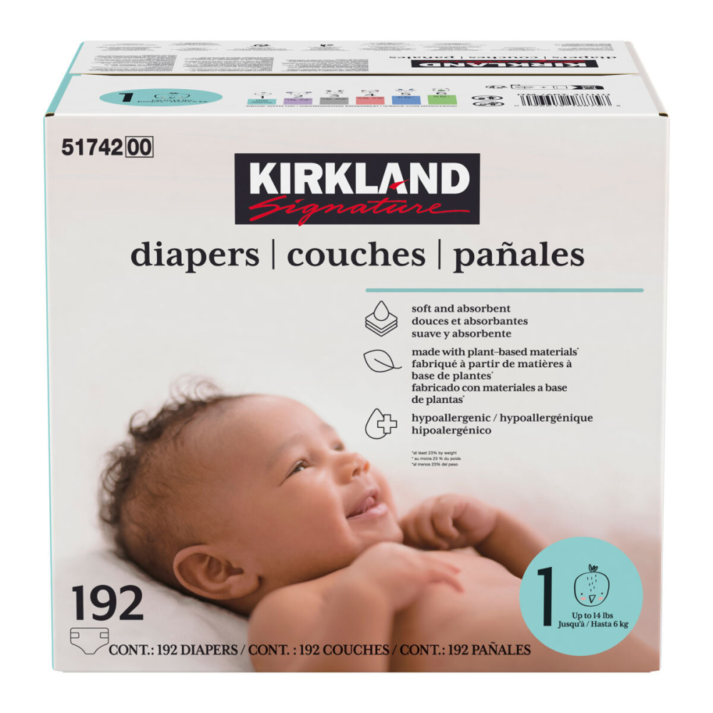 Kirkland Signature Nappies, Size 1, 192 Pack