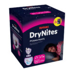 Huggies DryNites Bedwetting Pyjama Nappy Pants Girls Aged 4-7 (17-30kg), 32 pants