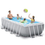 Intex 13ft 1.5" (4m) Rectangular Prism Frame Pool with Filter Pump and Ladder - Image 2
