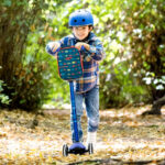 Micro Maxi Deluxe LED Navy Scooter with Blue Helmet and Vehicle Lunch Bag (5+ Years) - Image 7