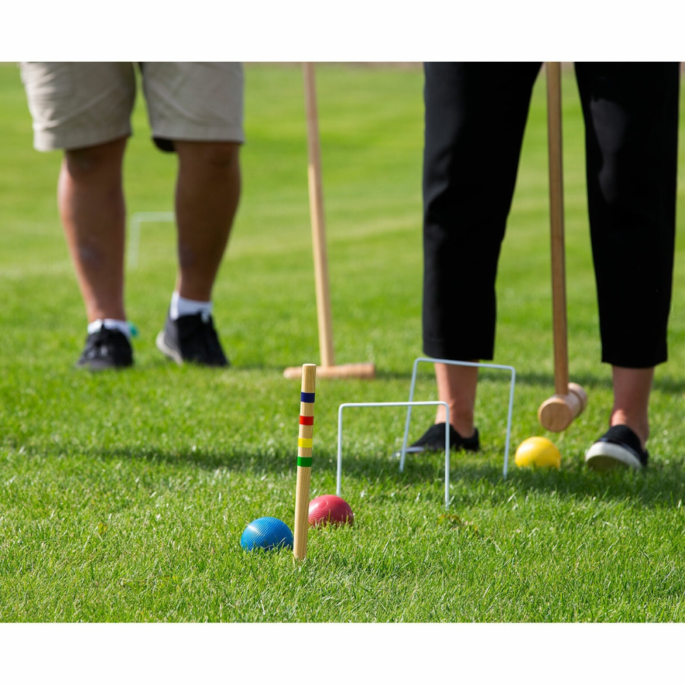 6947473a8bcb508504db3ac4fb6c166f4dfeafe53440db263b31a.jpg Bex Croquet Pro Set in a Wooden Box - Image 1