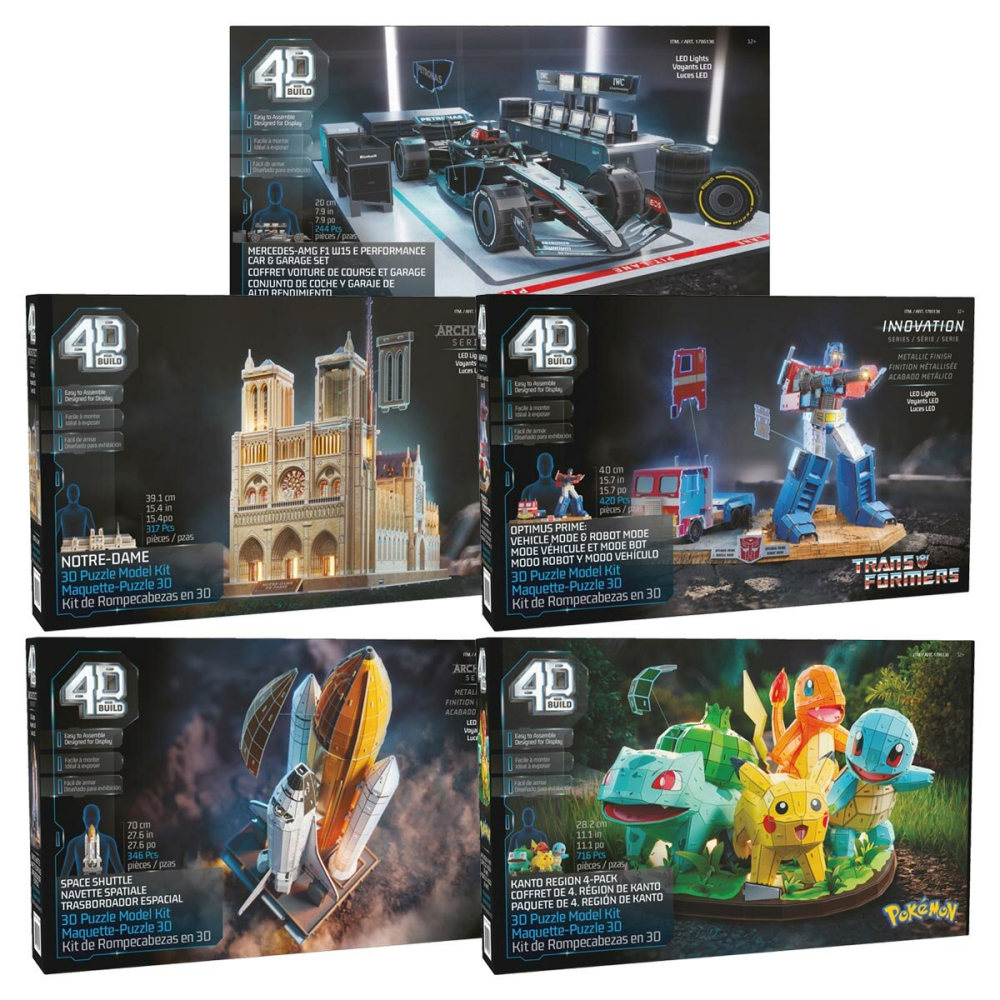 4D Build Puzzle Model Kit Assortment (12+ Years)