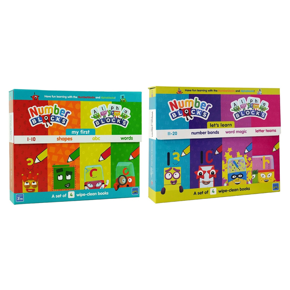 Wipe-Clean Number Blocks in 2 Options: 'Let's Learn' or 'My First' Numbers & Letters