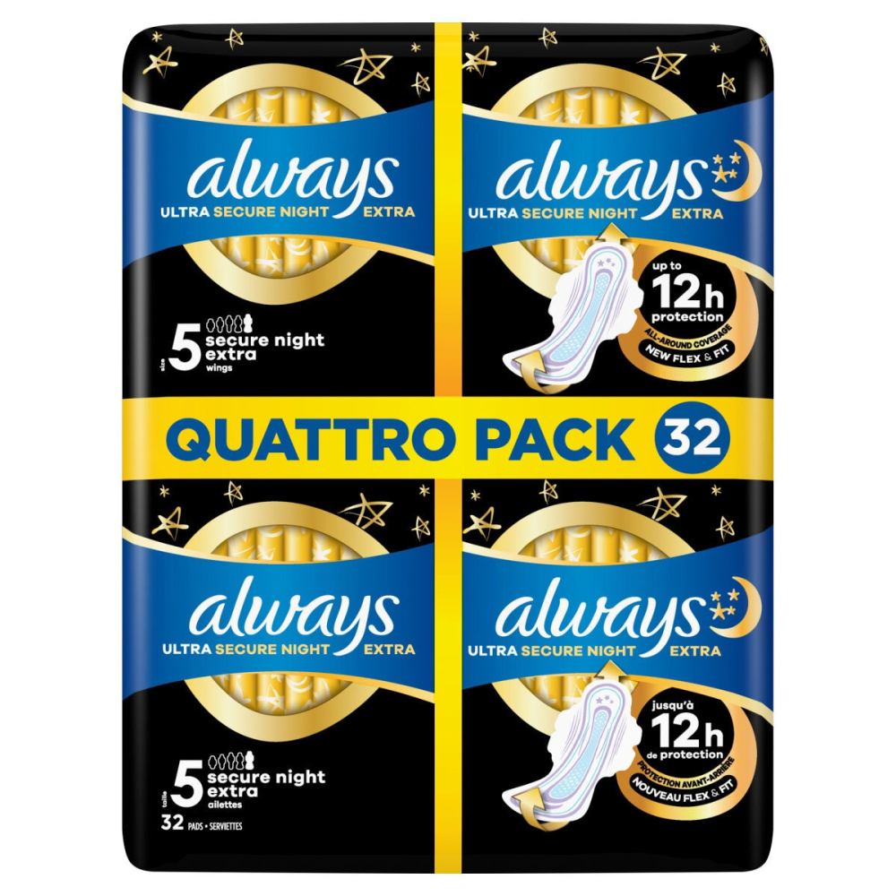 Always Ultra Night, Extra Wings, 32 Pack