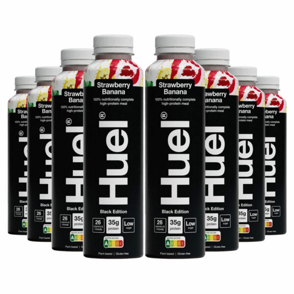 Huel Complete Meal Drink Black Edition Strawberry Banana, 8 x 500ml