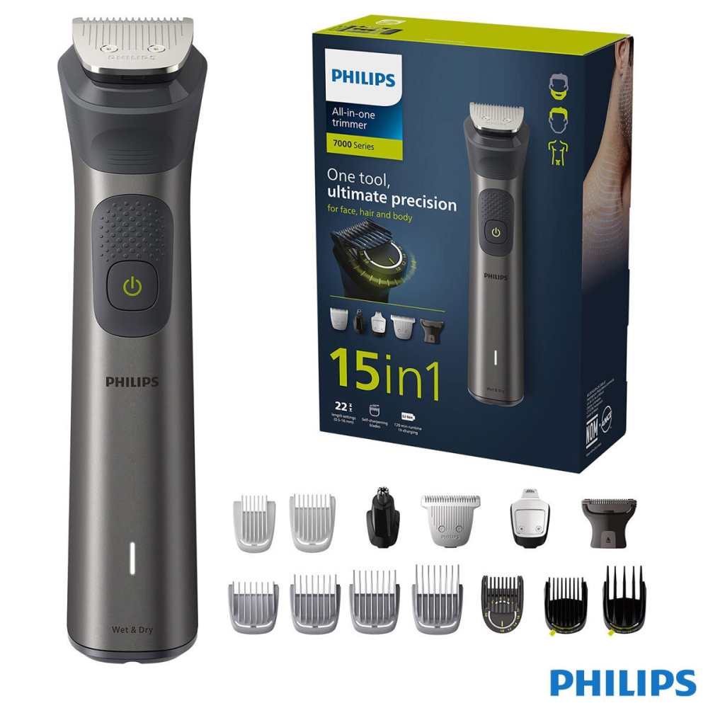 Philips Series 7000, 15-in-1 Multi Grooming Trimmer for Beard, Head and Body MG7940/15