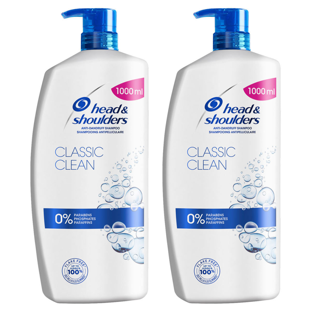 Head & Shoulders Shampoo, 2 x 1L in 2 Varieties