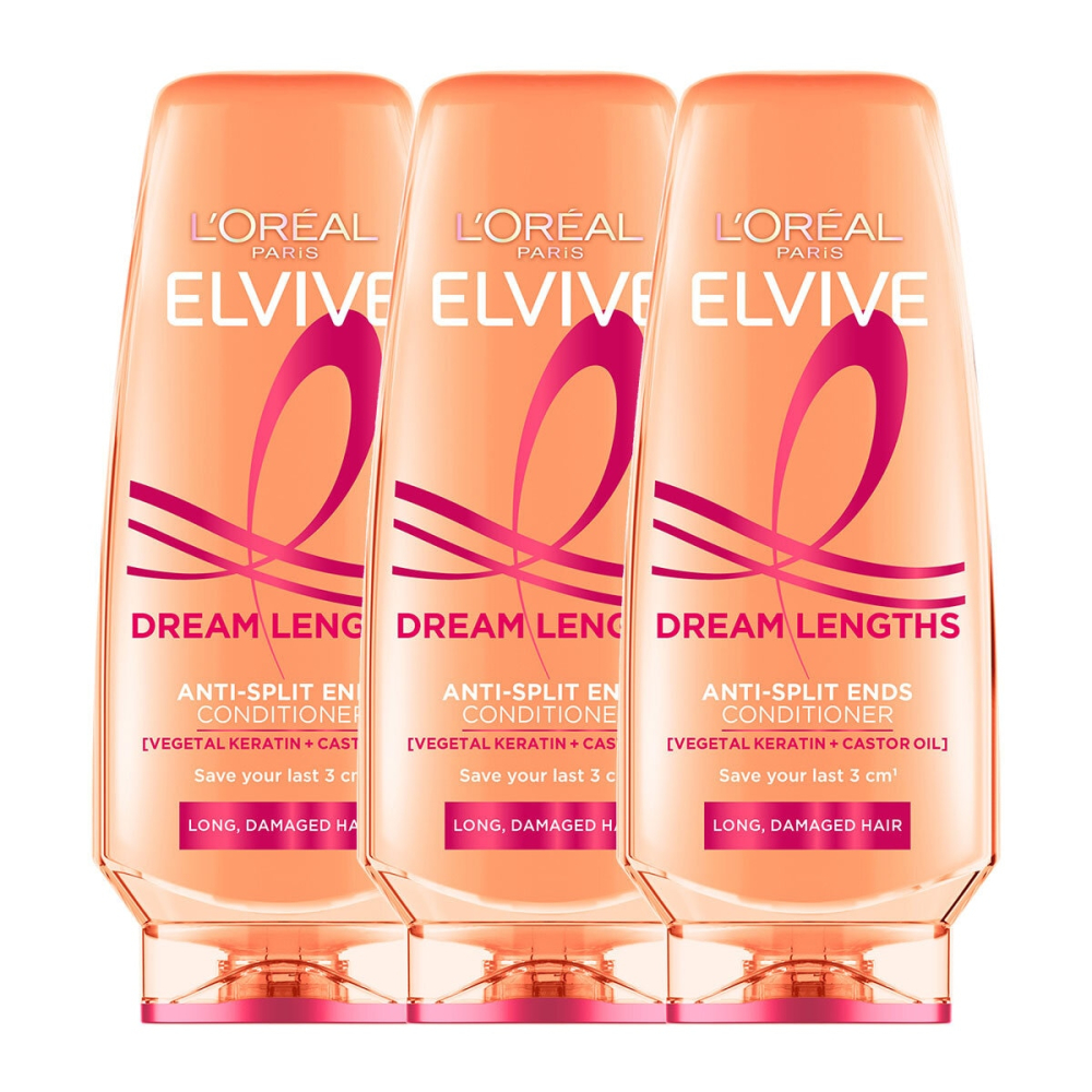L'Oreal Elvive Dream Lengths Conditioner, 3 x 500ml