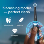 Oral B iO 3 Duo Pack Power Electric Toothbrush, Matt Black & Ice Blue - Image 4