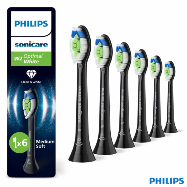 Philips Sonicare Optimal Black Brush heads, 6 pack